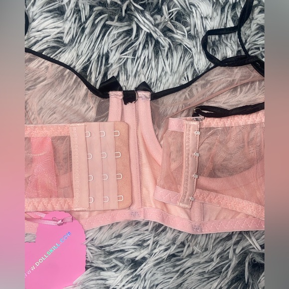 Sugar thrillz Pink and black corset bra - Picture 5 of 8
